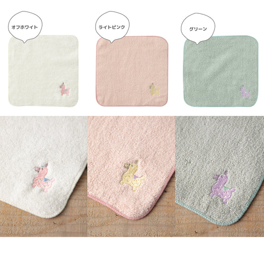 無撚糸パイル刺繡ハンカチ