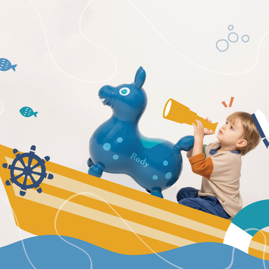 【予約:5月上旬より順次お届け】【記念日プリントオーダー/ふくらましラッピングでお届け】 乗用ロディ LaLa(オーシャン)