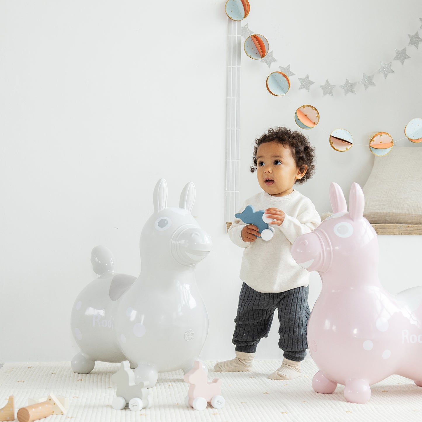 【セットでお得】乗用ロディ nino nino (グレー) ロッキングベースセット