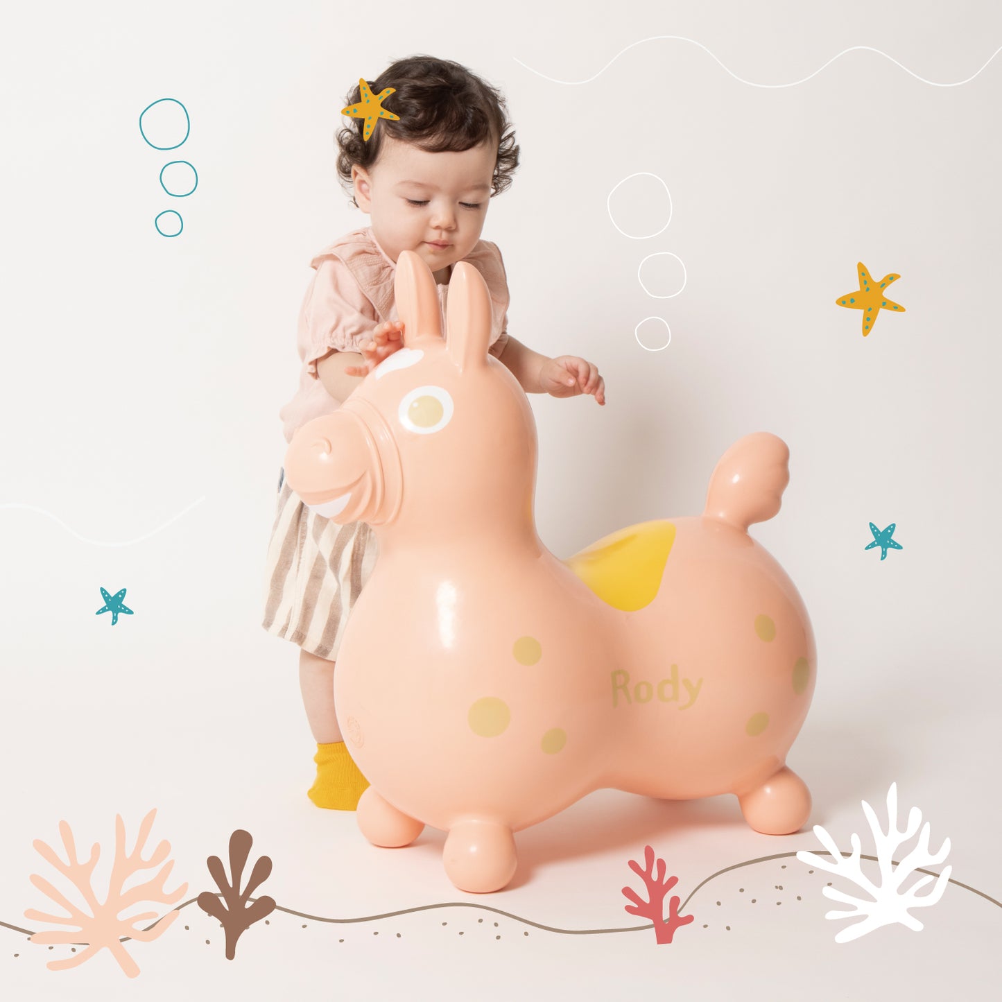【5月上旬入荷予定】【公式限定】【セットでお得】乗用ロディ LaLa(コーラル) ロッキングベースセット