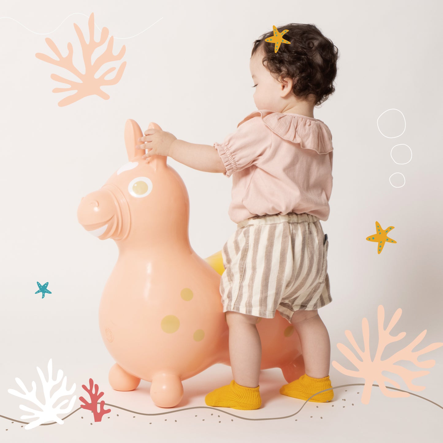 【5月上旬入荷予定】【公式限定】【セットでお得】乗用ロディ LaLa(コーラル) ロッキングベースセット