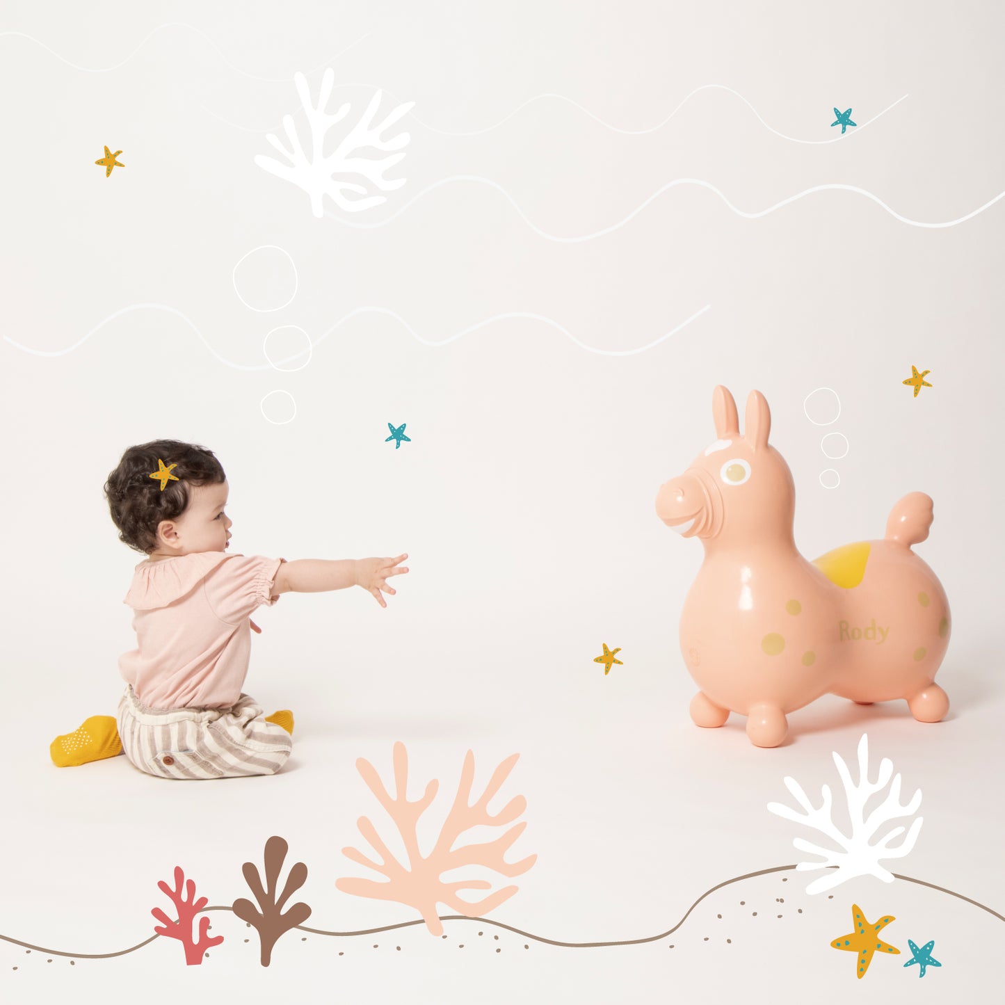 【5月上旬入荷予定】【公式限定】【セットでお得】乗用ロディ LaLa(コーラル) ロッキングベースセット